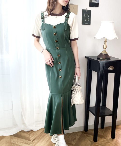 セール】【mily bilet】マーメイドラインが目を引く着映え度満点。配色