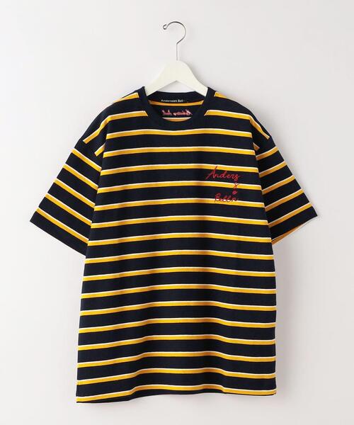 ANDERSSON BELL（アンダースンベル）の「＜Andersson Bell＞ LOGO STRIPE TEE/Tシャツ（Tシャツ/カットソー・メンズ・ネイビー/ナチュラル/ロイヤルブルー・M/L）」の3枚目の写真