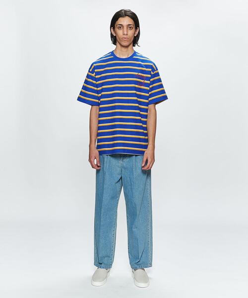 ANDERSSON BELL（アンダースンベル）の「＜Andersson Bell＞ LOGO STRIPE TEE/Tシャツ（Tシャツ/カットソー・メンズ・ネイビー/ナチュラル/ロイヤルブルー・M/L）」の4枚目の写真