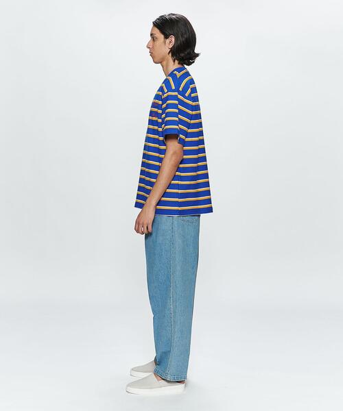 ANDERSSON BELL（アンダースンベル）の「＜Andersson Bell＞ LOGO STRIPE TEE/Tシャツ（Tシャツ/カットソー・メンズ・ネイビー/ナチュラル/ロイヤルブルー・M/L）」の5枚目の写真