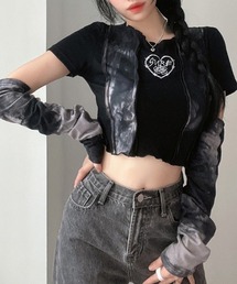 A'GEM/9 × .kom『.kom/ドットケーオーエム』アームウォーマーセット クロップド丈 半袖Tシャツ