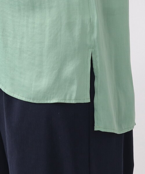 DRESKIP（ドレスキップ）の「◆【洗える】ナイルサテン ハイネックブラウス（シャツ/ブラウス・レディース・グレー系その他/ダークグリーン/ナチュラル/ベビーピンク/アイボリー系5/ブラック系5・02/03/04）」の12枚目の写真