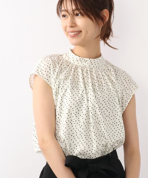 DRESKIP（ドレスキップ）の「◆【洗える】ナイルサテン ハイネックブラウス（シャツ/ブラウス・レディース・グレー系その他/ダークグリーン/ナチュラル/ベビーピンク/アイボリー系5/ブラック系5・02/03/04）」の15枚目の写真