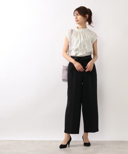 DRESKIP（ドレスキップ）の「◆【洗える】ナイルサテン ハイネックブラウス（シャツ/ブラウス・レディース・グレー系その他/ダークグリーン/ナチュラル/ベビーピンク/アイボリー系5/ブラック系5・02/03/04）」の19枚目の写真