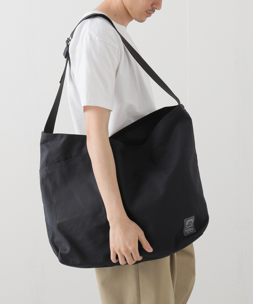 hobo(ホーボー)の「【hobo/ホーボー】別注 AZUMA SHOULDER BAG CANVAS L(ショルダーバッグ・メンズ・ブラック/キャメル・FREE)」の17枚目の写真