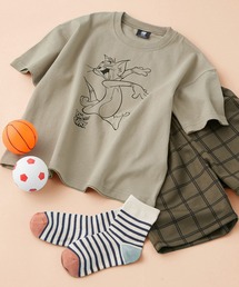 【 TOM&JERRY / トムとジェリー 】 プリントビックシルエット クルーネック Tシャツ 半袖 キッズ