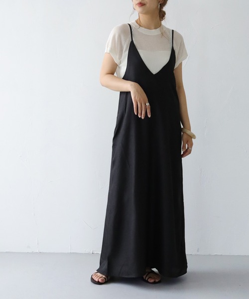 HER CLOSET(ハークローゼット)の「【she mo shelly】WEB限定 ラグランフレンチスリーブシアーニット(ニット/セーター・レディース・ライトグレー/オフホワイト/ピンクベージュ/ブラック・M)」の16枚目の写真