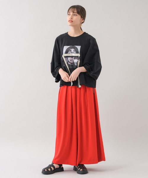 TRANOI（トラノイ）の「TRANOI. スーパーワイドパンツ（その他パンツ・レディース・ブラック/レッド・FREE）」の13枚目の写真