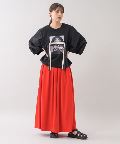 TRANOI（トラノイ）の「TRANOI. スーパーワイドパンツ（その他パンツ・レディース・ブラック/レッド・FREE）」の9枚目の写真