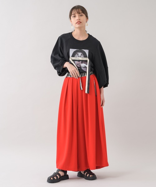 TRANOI（トラノイ）の「TRANOI. スーパーワイドパンツ（その他パンツ・レディース・ブラック/レッド・FREE）」の21枚目の写真