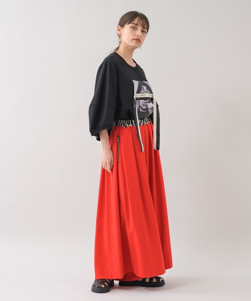 TRANOI（トラノイ）の「TRANOI. スーパーワイドパンツ（その他パンツ・レディース・ブラック/レッド・FREE）」の6枚目の写真