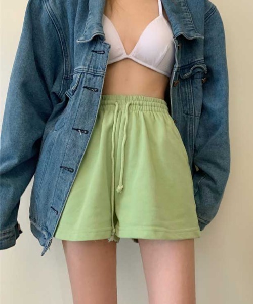MANGROVE(マングローブ)の「カラースウェットショートパンツ(スウェットパンツ・レディース・ブラック/グレー/ピンク/ホワイト/グリーン・FREE)」の5枚目の写真