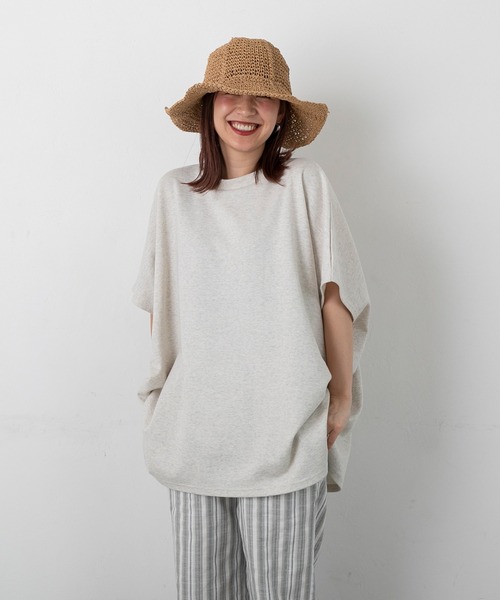PICHI(ピイチ)の「オーバーサイズドルマンTee(Tシャツ/カットソー・レディース・ホワイト/ブラック/ブルー/オートミール・FREE)」の3枚目の写真