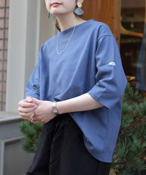ORCIVAL(オーシバル)の「ORCIVAL/オーシバル コットンロード ワイドボートネックハーフスリーブ ソリッド WIDE BOATNECK HALFSLEEVE SOLID B248 22AW(Tシャツ/カットソー・レディース・ナチュラル/ウッド/ブルーグレー/ブラック・1)」の14枚目の写真