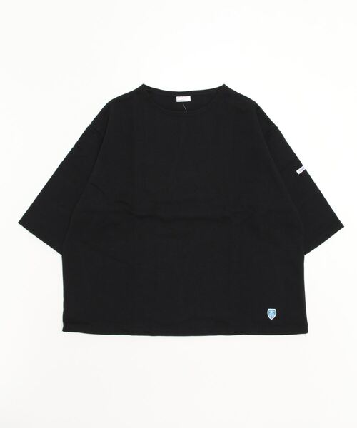 ORCIVAL(オーシバル)の「ORCIVAL/オーシバル コットンロード ワイドボートネックハーフスリーブ ソリッド WIDE BOATNECK HALFSLEEVE SOLID B248 22AW(Tシャツ/カットソー・レディース・ナチュラル/ウッド/ブルーグレー/ブラック・1)」の8枚目の写真