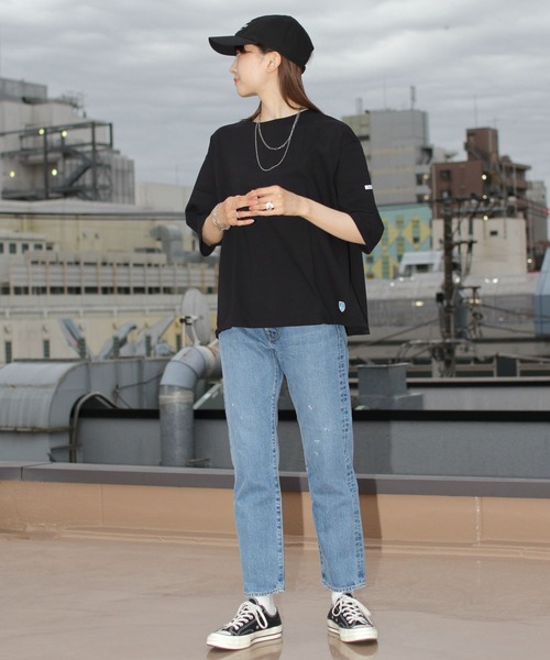 ORCIVAL(オーシバル)の「ORCIVAL/オーシバル コットンロード ワイドボートネックハーフスリーブ ソリッド WIDE BOATNECK HALFSLEEVE SOLID B248 22AW(Tシャツ/カットソー・レディース・ナチュラル/ウッド/ブルーグレー/ブラック・1)」の11枚目の写真