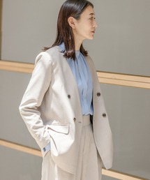 ノーカラーダブルジャケット 295767