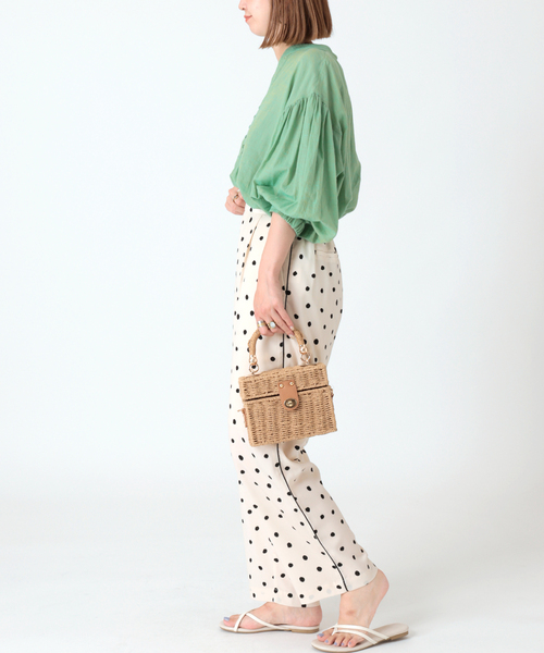 B.C STOCK（ベーセーストック）の「ショートスリーブ フロントボタンシャンブレーブラウス（シャツ/ブラウス・レディース・ブラック/ホワイト/グリーン/ピンク・FREE）」の17枚目の写真