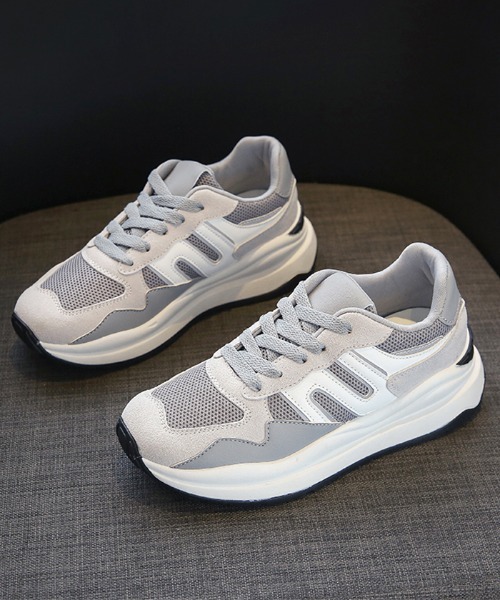 Futier land(フューティアランド)の「カジュアル配色ダッドスニーカー(スニーカー・レディース・ホワイト/グレー/ブルー・40/38/39/35/36/37)」の8枚目の写真