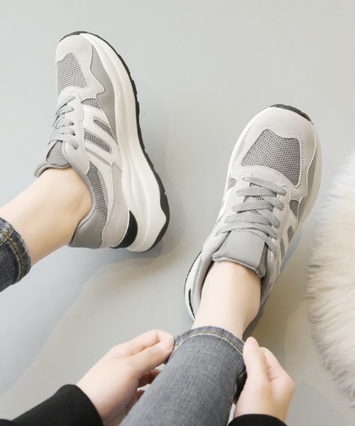 Futier land(フューティアランド)の「カジュアル配色ダッドスニーカー(スニーカー・レディース・ホワイト/グレー/ブルー・40/38/39/35/36/37)」の21枚目の写真