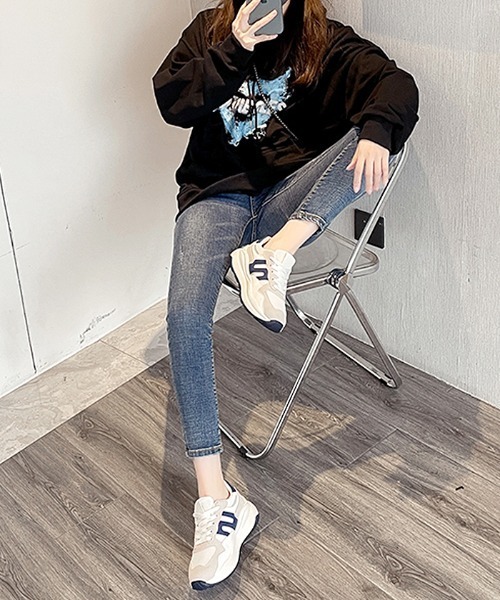 Futier land(フューティアランド)の「カジュアル配色ダッドスニーカー(スニーカー・レディース・ホワイト/グレー/ブルー・40/38/39/35/36/37)」の18枚目の写真