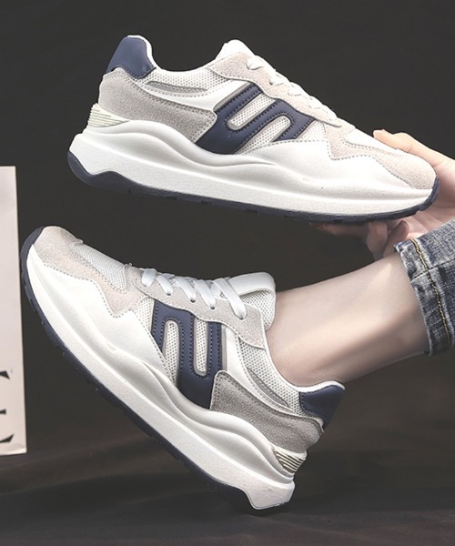 Futier land(フューティアランド)の「カジュアル配色ダッドスニーカー(スニーカー・レディース・ホワイト/グレー/ブルー・40/38/39/35/36/37)」の22枚目の写真