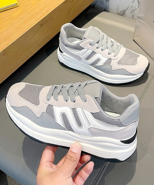 Futier land(フューティアランド)の「カジュアル配色ダッドスニーカー(スニーカー・レディース・ホワイト/グレー/ブルー・40/38/39/35/36/37)」の15枚目の写真