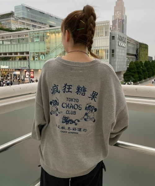 Candy Stripper（キャンディストリッパー）の「TOKYO CHAOS CLUB ニット（ニット/セーター・レディース・ヘザーグレー/ブラック/アイボリー・2）」の3枚目の写真