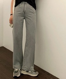 BEIDELLI | [BELLIDE MADE] ICE GREYISH STRAIGHT WIDE JEANS - Short -(デニムパンツ)