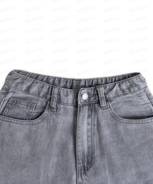 BEIDELLI（ベイデリー）の「[BELLIDE MADE] ICE GREYISH STRAIGHT WIDE JEANS - Short -（デニムパンツ・レディース・グレー/グレー系その他/グレー系その他2・SMALL/MEDIUM/LARGE/X-LARGE/XX-LARGE）」の4枚目の写真