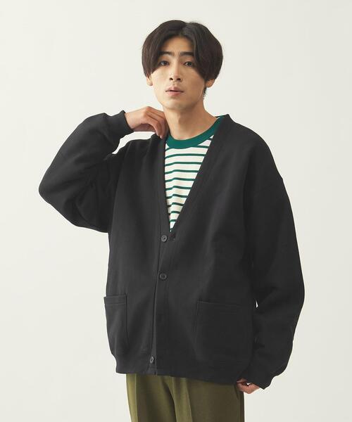 info. BEAUTY&YOUTH（インフォビューティアンドユース）の「【WEB限定】 ＜info. BEAUTY&YOUTH＞ スーパービック スウェット カーディガン（カーディガン/ボレロ・メンズ・ベージュ/ブラック/グレー/ライム・L/M/S）」の8枚目の写真