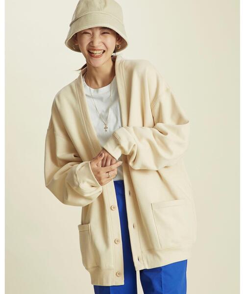 info. BEAUTY&YOUTH（インフォビューティアンドユース）の「【WEB限定】 ＜info. BEAUTY&YOUTH＞ スーパービック スウェット カーディガン（カーディガン/ボレロ・メンズ・ベージュ/ブラック/グレー/ライム・L/M/S）」の19枚目の写真