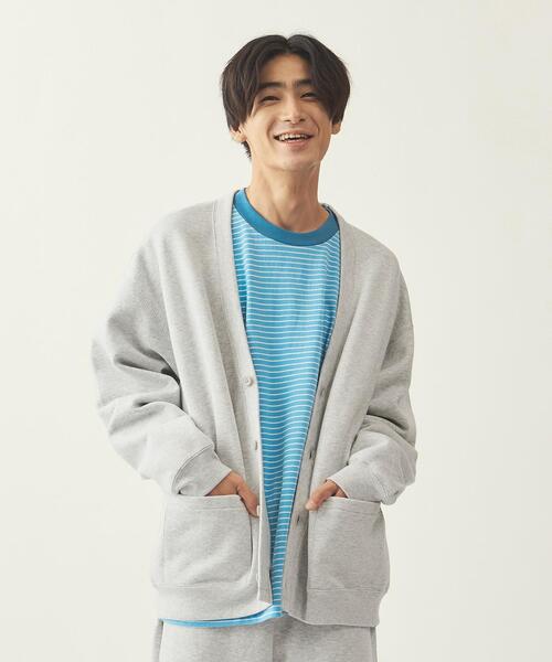 info. BEAUTY&YOUTH（インフォビューティアンドユース）の「【WEB限定】 ＜info. BEAUTY&YOUTH＞ スーパービック スウェット カーディガン（カーディガン/ボレロ・メンズ・ベージュ/ブラック/グレー/ライム・L/M/S）」の3枚目の写真