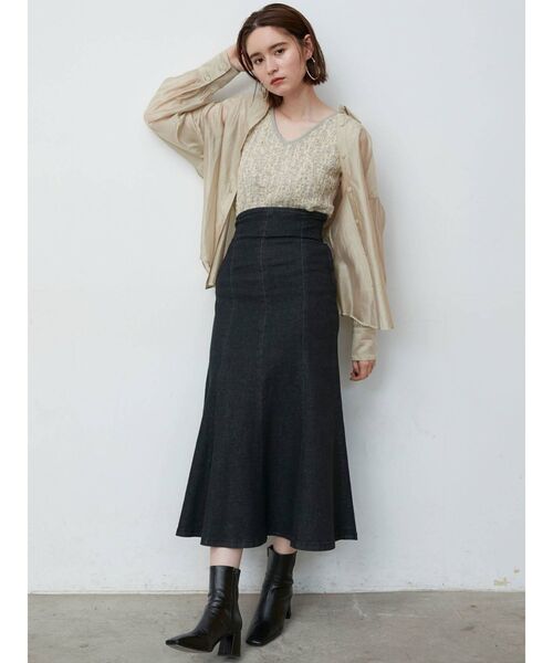 LAGUNAMOON(ラグナムーン)の「ツイードニットプルオーバー(ニット/セーター・レディース・ライトグレー/ブラック/アイボリー・FREE)」の16枚目の写真