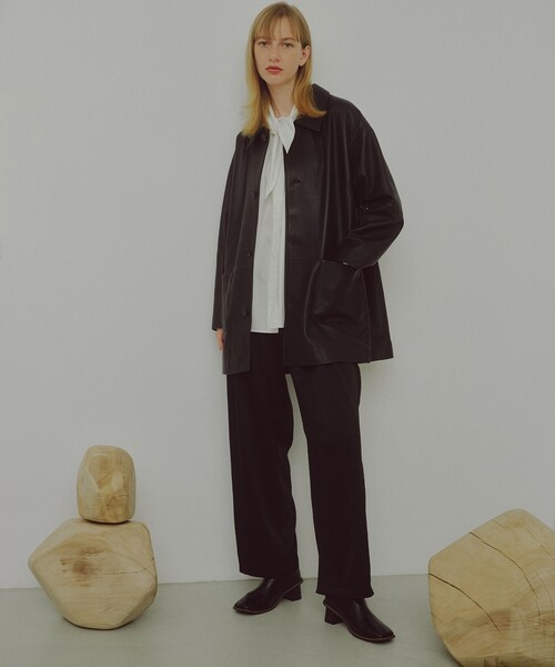 THE SHOP TK (ザ ショップ ティーケー )の「◆ラムレザーカーコート(ライダースジャケット・レディース・ブラック・11/12/13)」の5枚目の写真