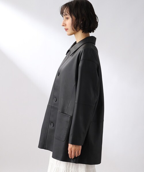 THE SHOP TK (ザ ショップ ティーケー )の「◆ラムレザーカーコート(ライダースジャケット・レディース・ブラック・11/12/13)」の9枚目の写真