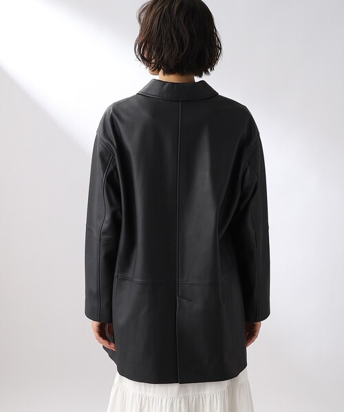 THE SHOP TK (ザ ショップ ティーケー )の「◆ラムレザーカーコート(ライダースジャケット・レディース・ブラック・11/12/13)」の13枚目の写真