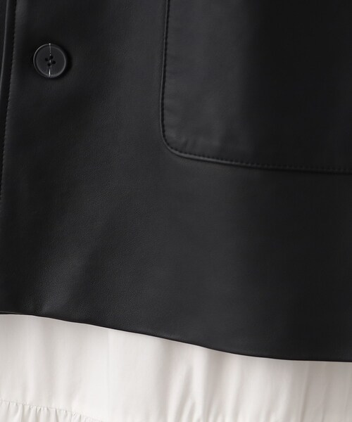 THE SHOP TK (ザ ショップ ティーケー )の「◆ラムレザーカーコート(ライダースジャケット・レディース・ブラック・11/12/13)」の8枚目の写真