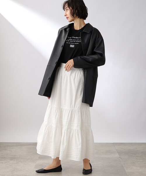 THE SHOP TK (ザ ショップ ティーケー )の「◆ラムレザーカーコート(ライダースジャケット・レディース・ブラック・11/12/13)」の14枚目の写真