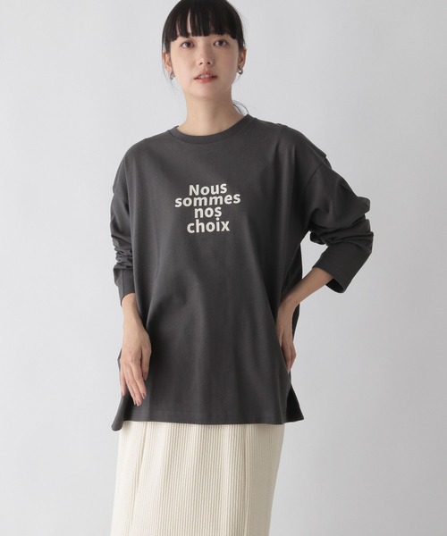 LOWRYS FARM(ローリーズファーム)の「プリントロゴTシャツ 295878(Tシャツ/カットソー・レディース・ホワイト/パープル/グレー/アイボリー/その他・FREE)」の4枚目の写真