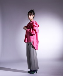 ニットジャガードワイドパンツ
