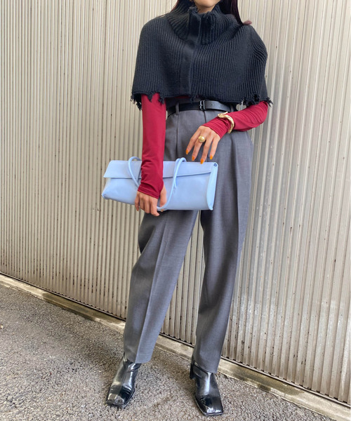 Ameri(アメリ)の「BASIC COMPACT CUT TOPS(Tシャツ/カットソー・レディース・ボルドー/ラベンダー/スミクロ・FREE)」の7枚目の写真