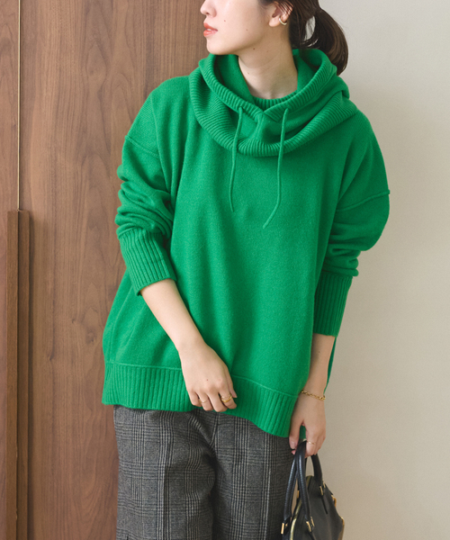 JOURNAL STANDARD（ジャーナルスタンダード）の「ウォッシャブルウールフード（ネックウォーマー/スヌード・レディース・ブラック/チャコールグレー/グリーン・FREE）」の18枚目の写真