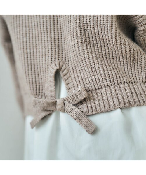 apres les cours(アプレレクール)の「ニット&ワンピースセット(ワンピース・キッズ・ブラウン/ストライプ・110/120/100/90/140/130/80)」の4枚目の写真