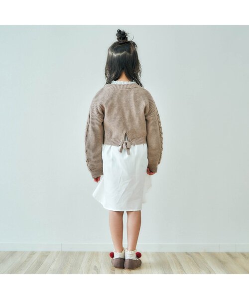 apres les cours(アプレレクール)の「ニット&ワンピースセット(ワンピース・キッズ・ブラウン/ストライプ・110/120/100/90/140/130/80)」の6枚目の写真