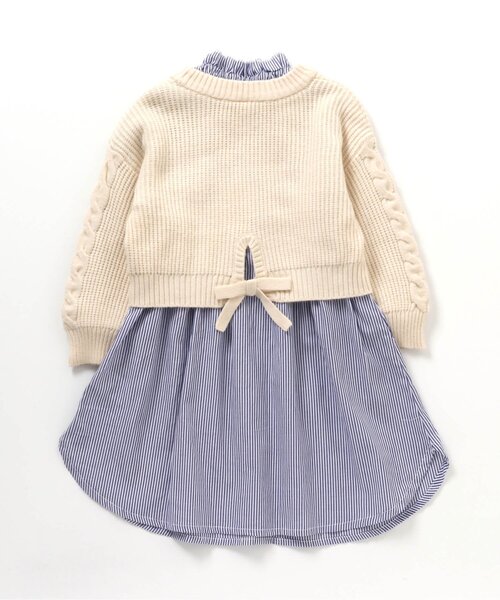 apres les cours(アプレレクール)の「ニット&ワンピースセット(ワンピース・キッズ・ブラウン/ストライプ・110/120/100/90/140/130/80)」の18枚目の写真