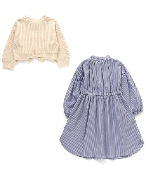 apres les cours(アプレレクール)の「ニット&ワンピースセット(ワンピース・キッズ・ブラウン/ストライプ・110/120/100/90/140/130/80)」の20枚目の写真