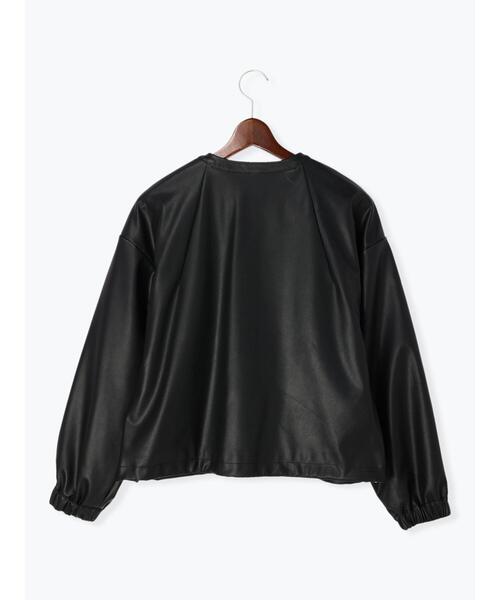 Te chichi（テチチ）の「フェイクレザーノーカラーブルゾン（ブルゾン・レディース・ブラック/グレー・ﾌﾘ-）」の20枚目の写真