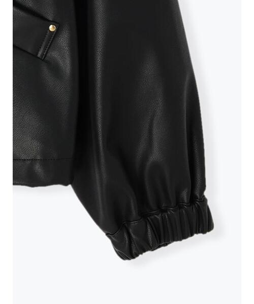 Te chichi（テチチ）の「フェイクレザーノーカラーブルゾン（ブルゾン・レディース・ブラック/グレー・ﾌﾘ-）」の18枚目の写真