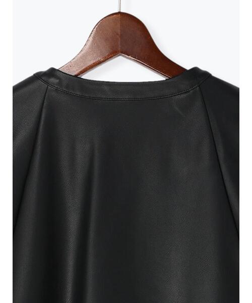 Te chichi（テチチ）の「フェイクレザーノーカラーブルゾン（ブルゾン・レディース・ブラック/グレー・ﾌﾘ-）」の16枚目の写真